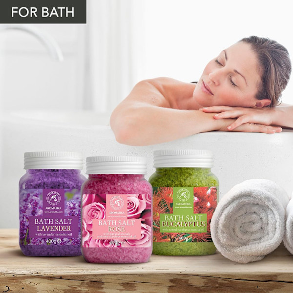 Bath Salts Set - Epsom Salt - Himalayan Pink Salt