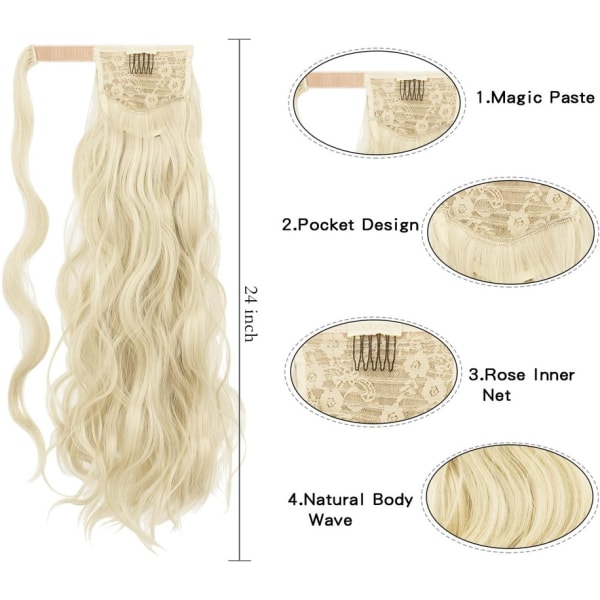 Lång vågig hästsvansförlängning Clip Ponytail Extension Ponytail Extension Syntetisk 70cm