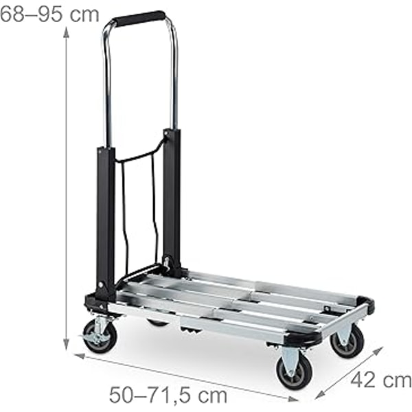 Transport trolley, folding platform trolley, extendable and height-adjustable