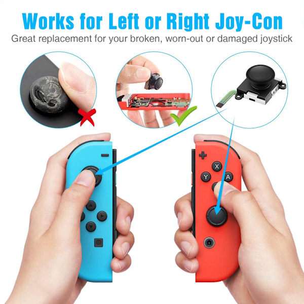 2-pack 3D-kontroller 23 delar reparationssats för Nintendo