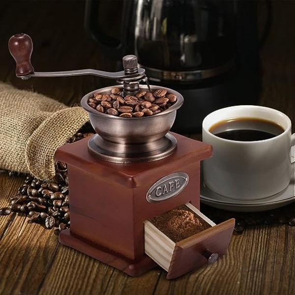 Kaffekvarn,retro manuell kaffebönor kvarn professionell