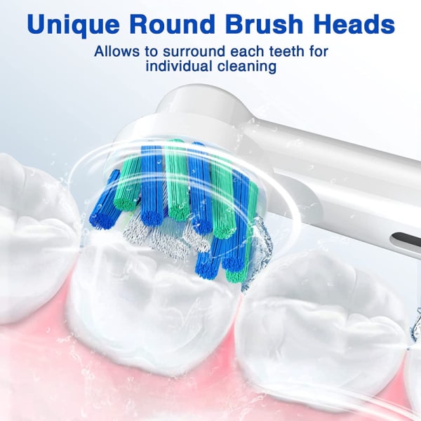 borstar med 16 delar för Oral B-vit, tandborsthuvuden för elektriska