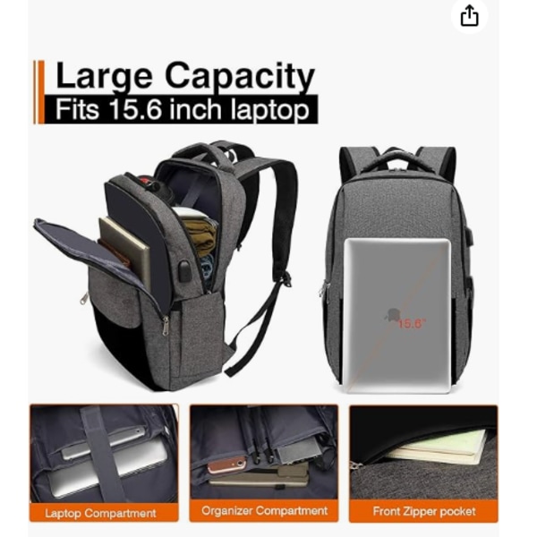 Ryggsäck bärbar dator ryggsäck herr stöldskydd ryggsäck 15,6" bärbar dator för resor/affärer/högskola