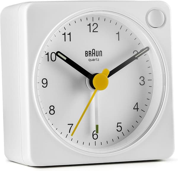 Classic Analog Travel Alarm Clock with Lumber Function and Light,