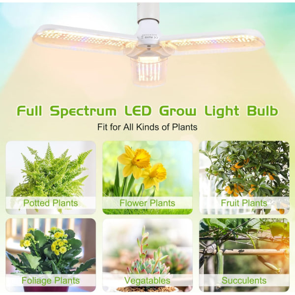 150W LED Grow Lamp, E27 414 LED Full Spectrum Plant Light, Sunlight Shoulder Butt Lamp for Indoor Plants,