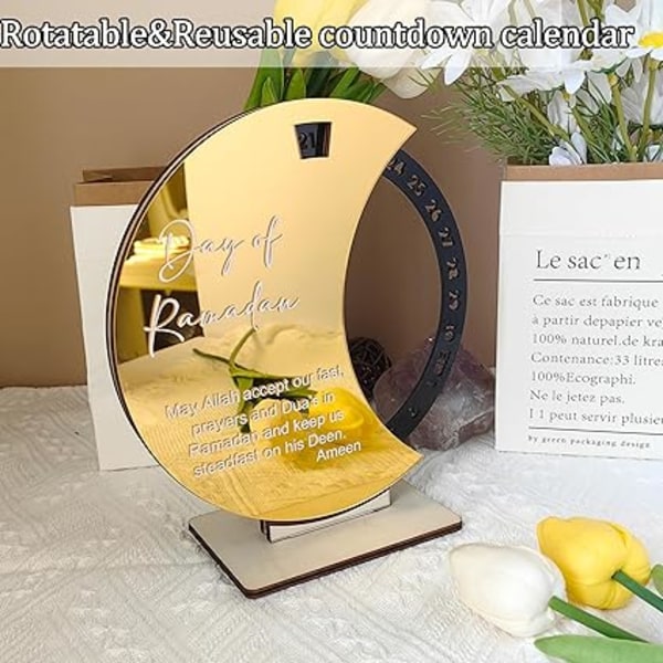 Ramadan Calendar Countdown, Swivel Eid Mubarak Calendar, 30 Days Countdown, Eid Mubarak Advent