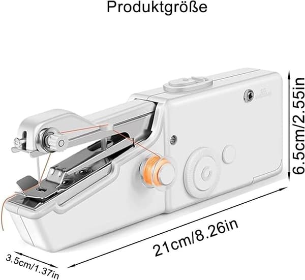 White Mini Hand Sewing Machine, Portable Electric Sewing Machine for DIY Hand Sewing Products,