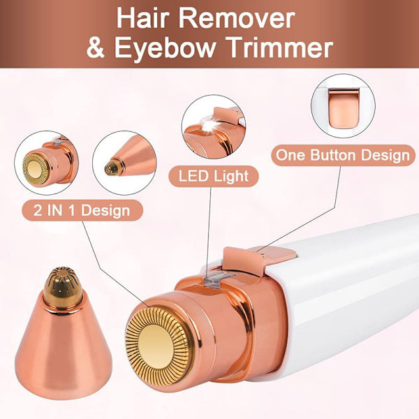 2 i 1 Epilator, Trimmer för Ögonbryn/Ansiktshår/Näshår/Bikini Linje