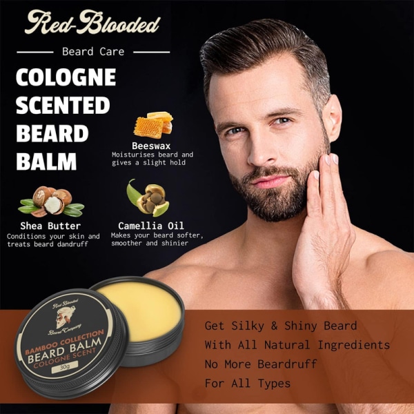 Rödblodiga mäns skäggvårdssats komplett set med skägg