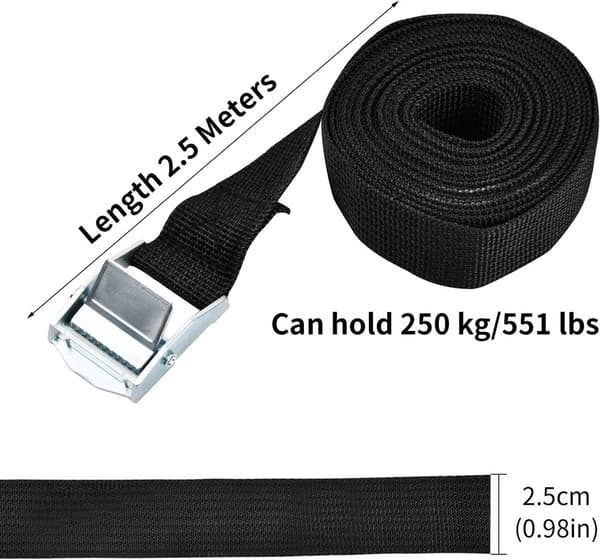 8 st lashing Strap,250 kg, 1 x 2,5 cm