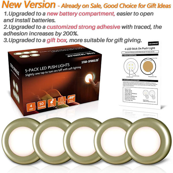 5-pack LED-spotlights Gyllene – varm vit