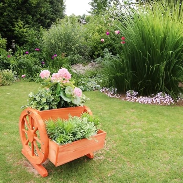 blomlåda med vagnhjul