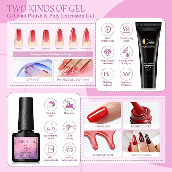 15 st UV-nagellacksset med 36 W UV-lampa + 4 st snabb montering, gelnaglar, startset, gelnaglar, gör-det-själv-set med professionella nagelfräsar för nagelkonst, presenter för kvinnor
