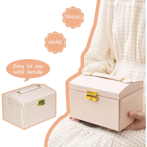 Jewelry Organizer for Women Leather Jewelry Box Case Storage