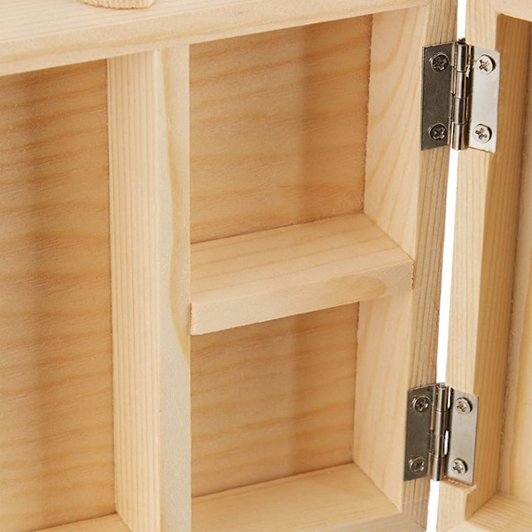 Natural Sewing Boxes Wood, 5 Compartments, Retractable Without Contents,