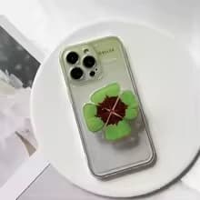 Socket Folding Grip Tok Pretty Leaf Acrylic Phone Holder For iPhone13 Universal Phone Bracket
