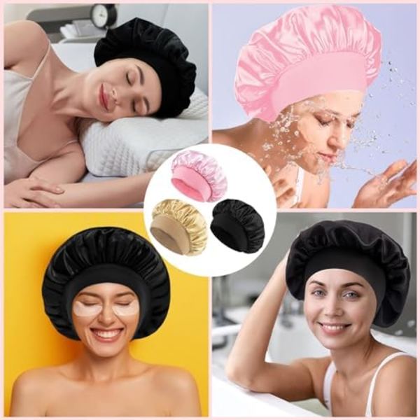 3 stycken Sovmössa - Satin bonnet - Sleep Cap