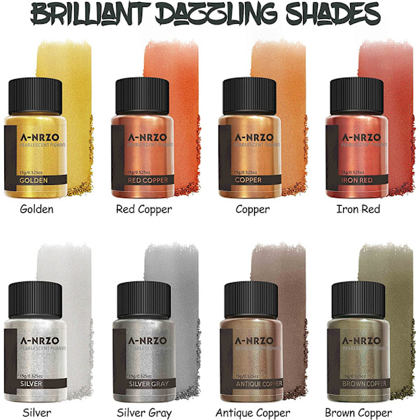 Epoxy Resin Mica Powder, 8 Flies Shimmering Metal Pigments, 3 Flies Gold Foil Flakes For Resin,