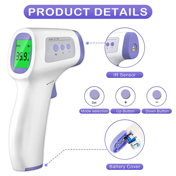 Infraröd termometer digital multifunktion 4-i-1