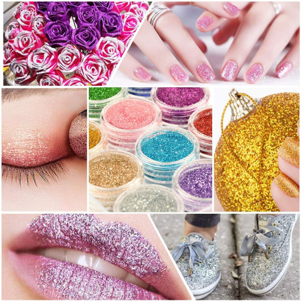 12 askar glitter för ansiktskroppssminkning