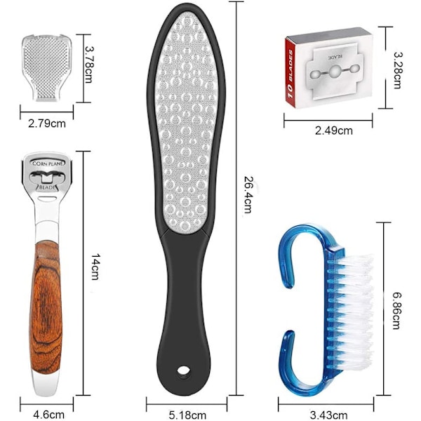 Callus Remover, Premium 5-delad Callus Rasp Set