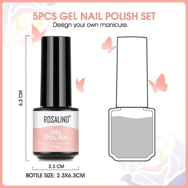 UV-nagellack 4 färger nude shellac nagellack set