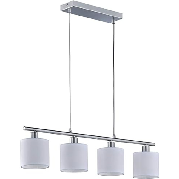 R30334001 pendellampa, nickelmatta, tygskärm vit [Energiklass A++]