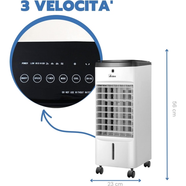 compact and powerful evaporation cooler with 3-speed airflow cooler automatic