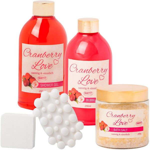 Cranberry Love Bath Set med Bath Gold 6 delar
