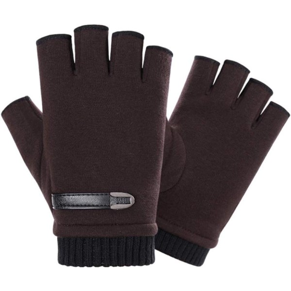 Fingerlösa handskar för män Vinter utomhus varma thermal stickade handskar (set med 2)