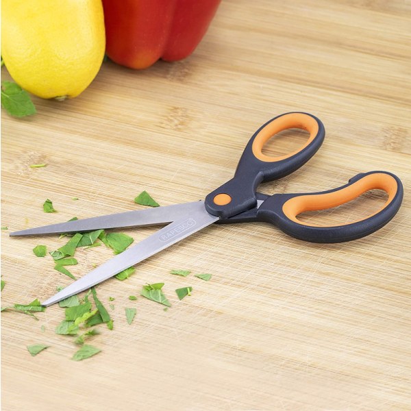 soft handle scissors - set of 4 - black / orange