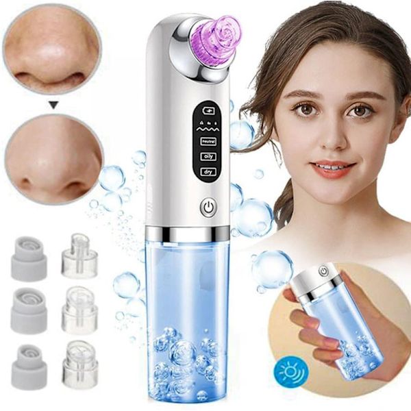 Blackhead Remover Pore Cleaner Pore Suction Dammsugare 6 utbytbara sughuvuden,