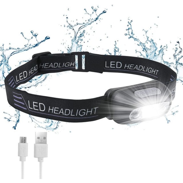 LED-strålkastare, USB -strålkastare Uppladdningsbar LED-strålkastare, IPX6 Vattentät