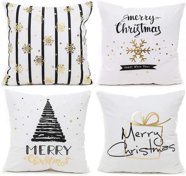4st Merry Christmas kuddfodral 45 x 45 cm prydnadskudd 45 x 45 cm