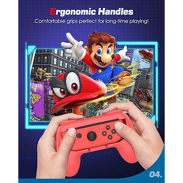 2-Pack Controller MoKo Grip för Switch/Switch OLED-modell (2021)/