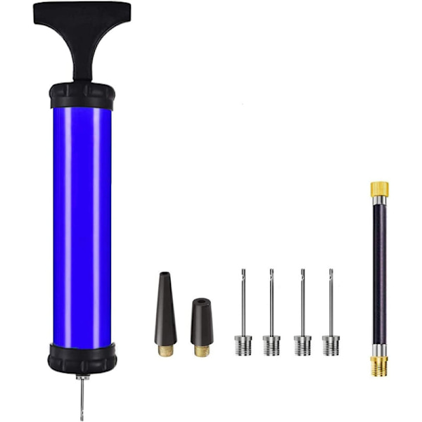 Bollpump, luftpump, handpump med 4 bollnålar, 2 munstycken och 1