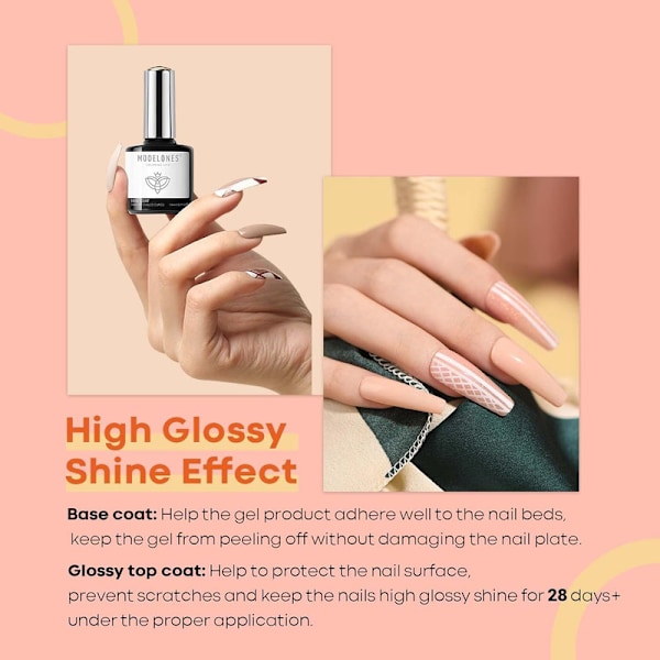 Topp- och baslack nagelprimer 10 ml x 3 gellack UV LED nagellack
