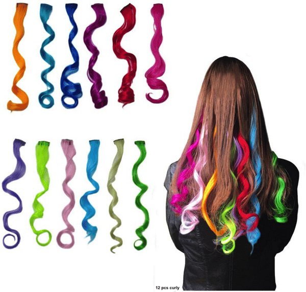 Highlight Hair Extensions Multi Colors Party Highlight Clip