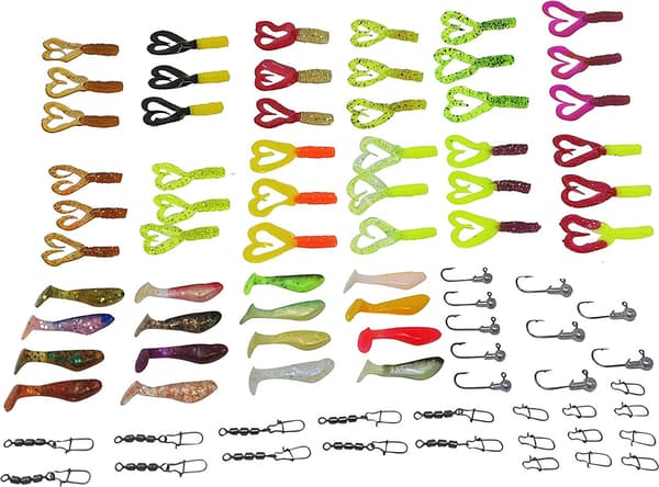 Perch Trout Bait Rubberized - Relax Double Tail Twister Set (Perch Trout Box)