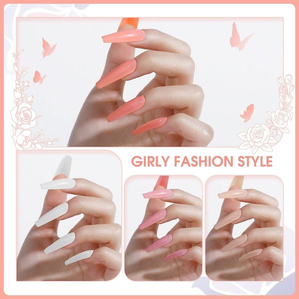 UV-nagellack 4 färger nude shellac nagellack set