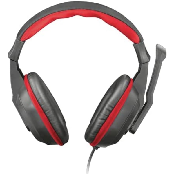 Gaming Ziva Over-Ear spelhörlurar med infällbar mikrofon, svart/röd