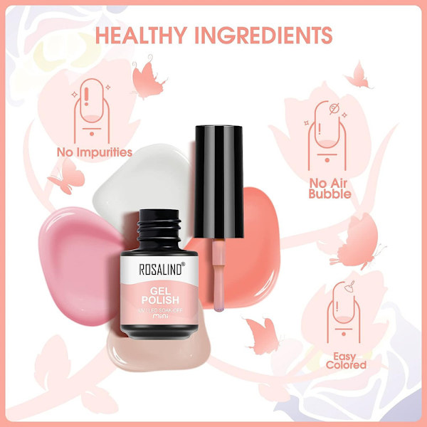UV-nagellack 4 färger nude shellac nagellack set