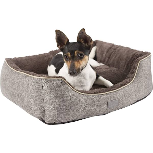 Cuddly Dog Bed, Silver/Mörkgrå