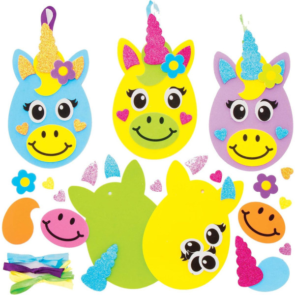 Osterei Unicorn Mix & Match Deco Charm Crafts Set för barn (8 delar)