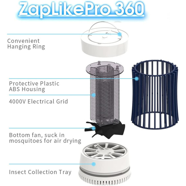Portable Electronic Rechargeable Mosquito Fly Killer Light/Bug Zapper for Summer Travel,