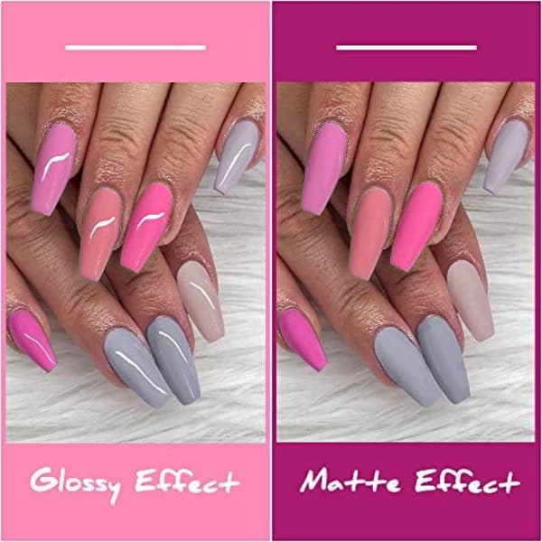 24 Färger UV Gel Nagelfärg Set, Nakenfärg Svart Röd Rosa Grön Lila Grå Glitter Nagelfärg 7ML, med 2 Baslack 1 Topplack 1 Matt Topplack, Blötlägg UV LED