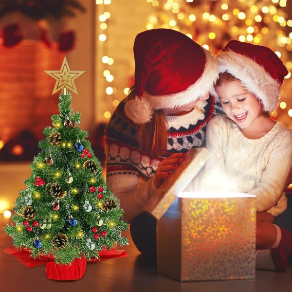 Julgran, 50cm konstgjord julgran med ljus