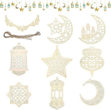 9 stycken prdynadsträhängen, ramadandekoration, islamisk dekoration, Eid Ramadan