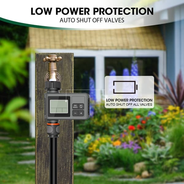 Insoma Automatic Water Timer Intelligent Irrigation Watering System Sprinkler Timer Garden Programmer Equipment IPX7 LCD Display