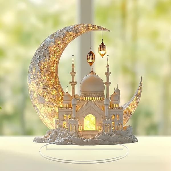 Eid Mubarak Table Decoration, Eid Mubarak Acrylic Name New Castle Ramadan Decoration